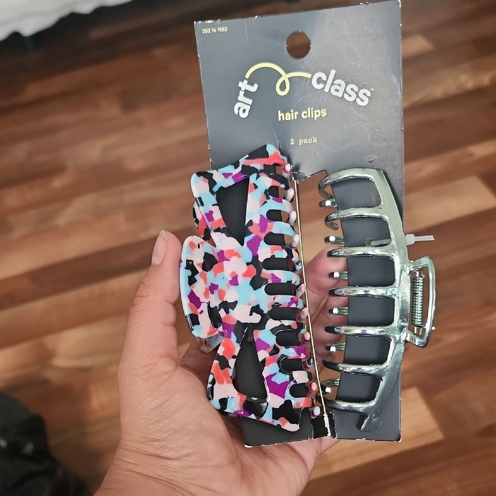 Art Class Vibrant Pattern and Metallic Hair Clips